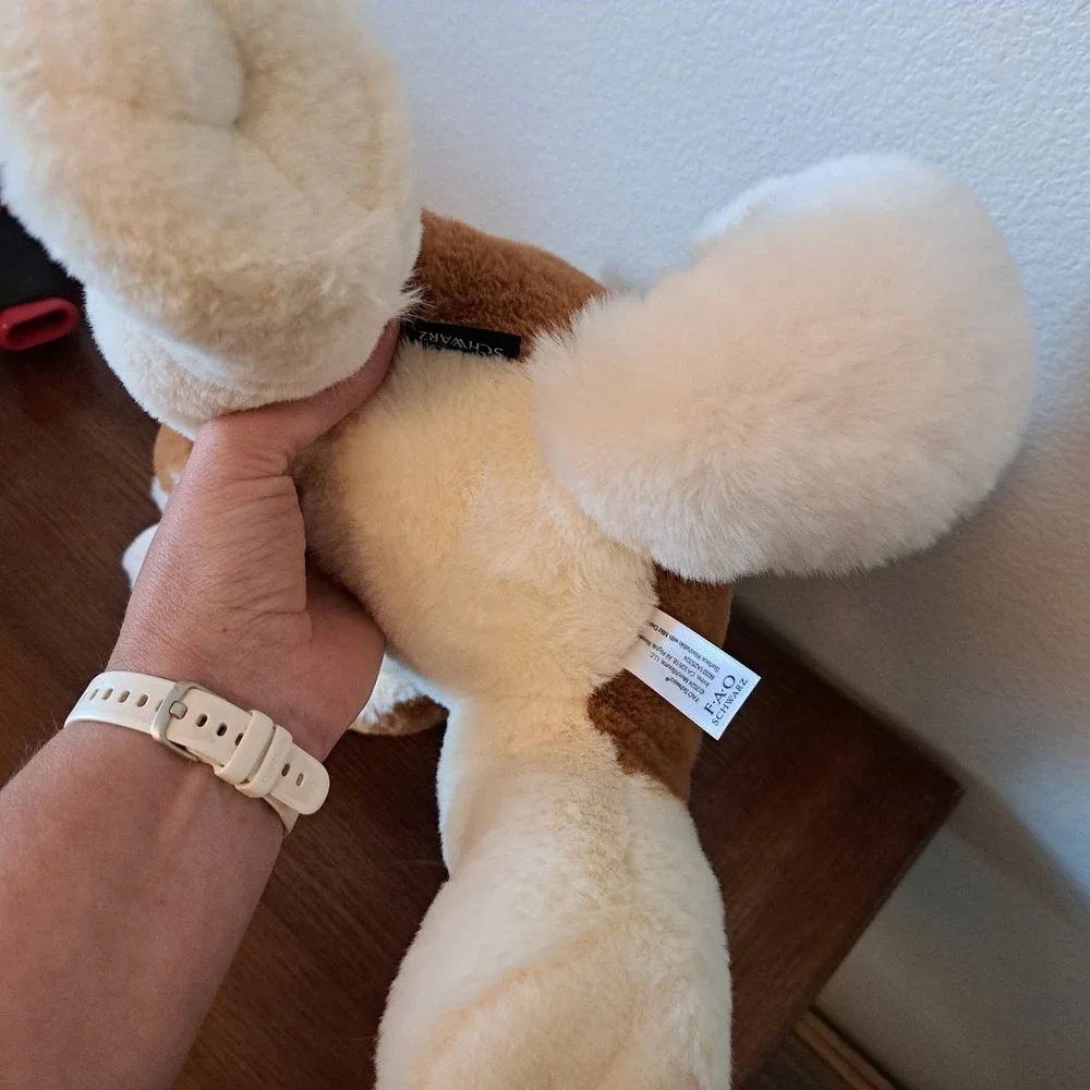 FAO Schwarz Shiba Inu Plush Dog Stuffed Animal Tan Cream Curled Tail 12 Inch